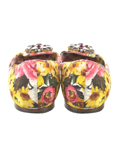 Dolce & Gabbana Floral Print Crystal Embellishments Ballet Flats