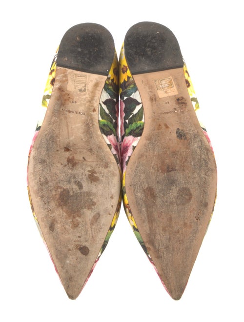 Dolce & Gabbana Floral Print Crystal Embellishments Ballet Flats