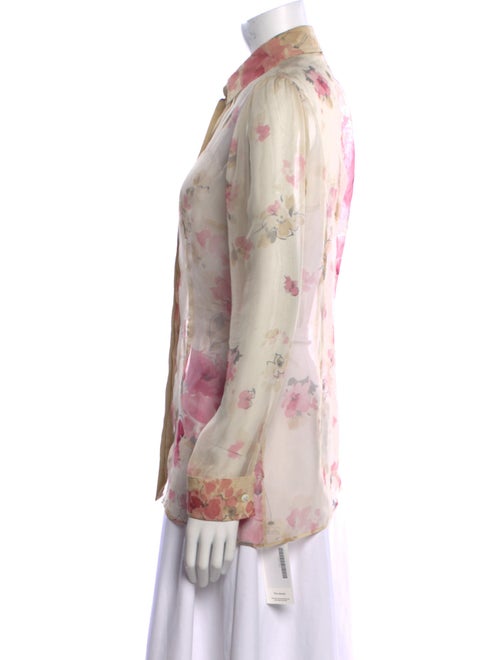 Dolce & Gabbana Silk Floral Print Button-Up Top
