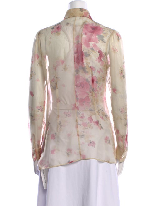 Dolce & Gabbana Silk Floral Print Button-Up Top