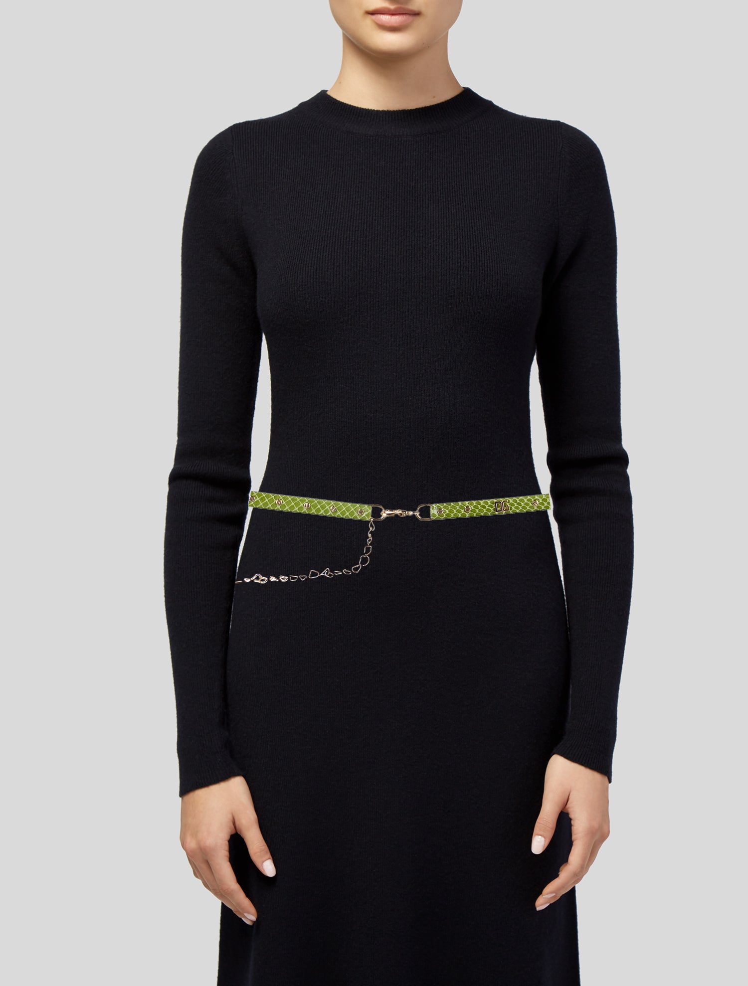 Dolce & Gabbana Skinny Snakeskin Waist Belt