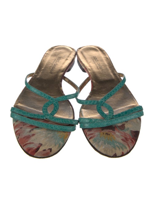 Dolce & Gabbana Leather Animal Print Slides