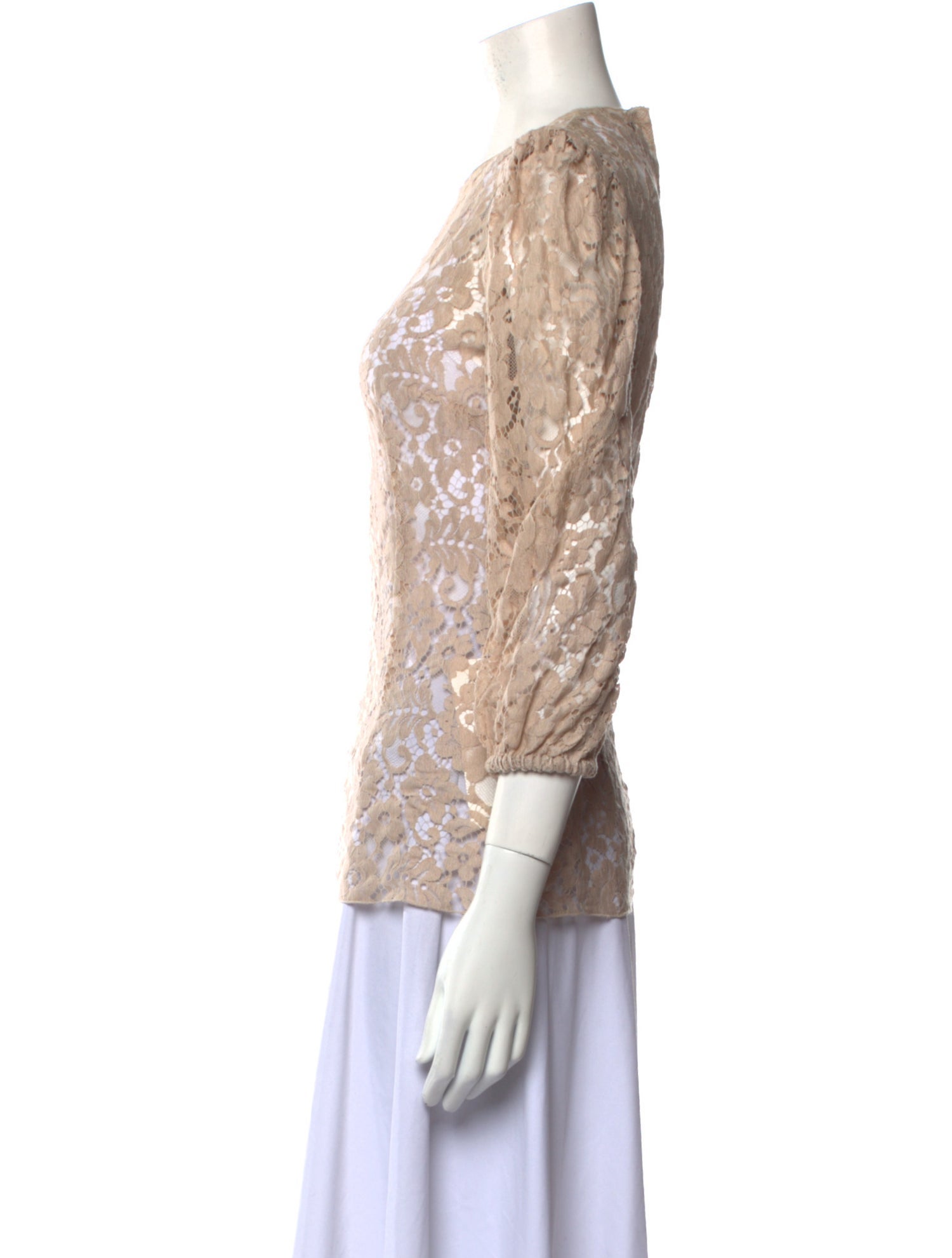 Dolce & Gabbana Crew Neck Three-Quarter Sleeve Blouse