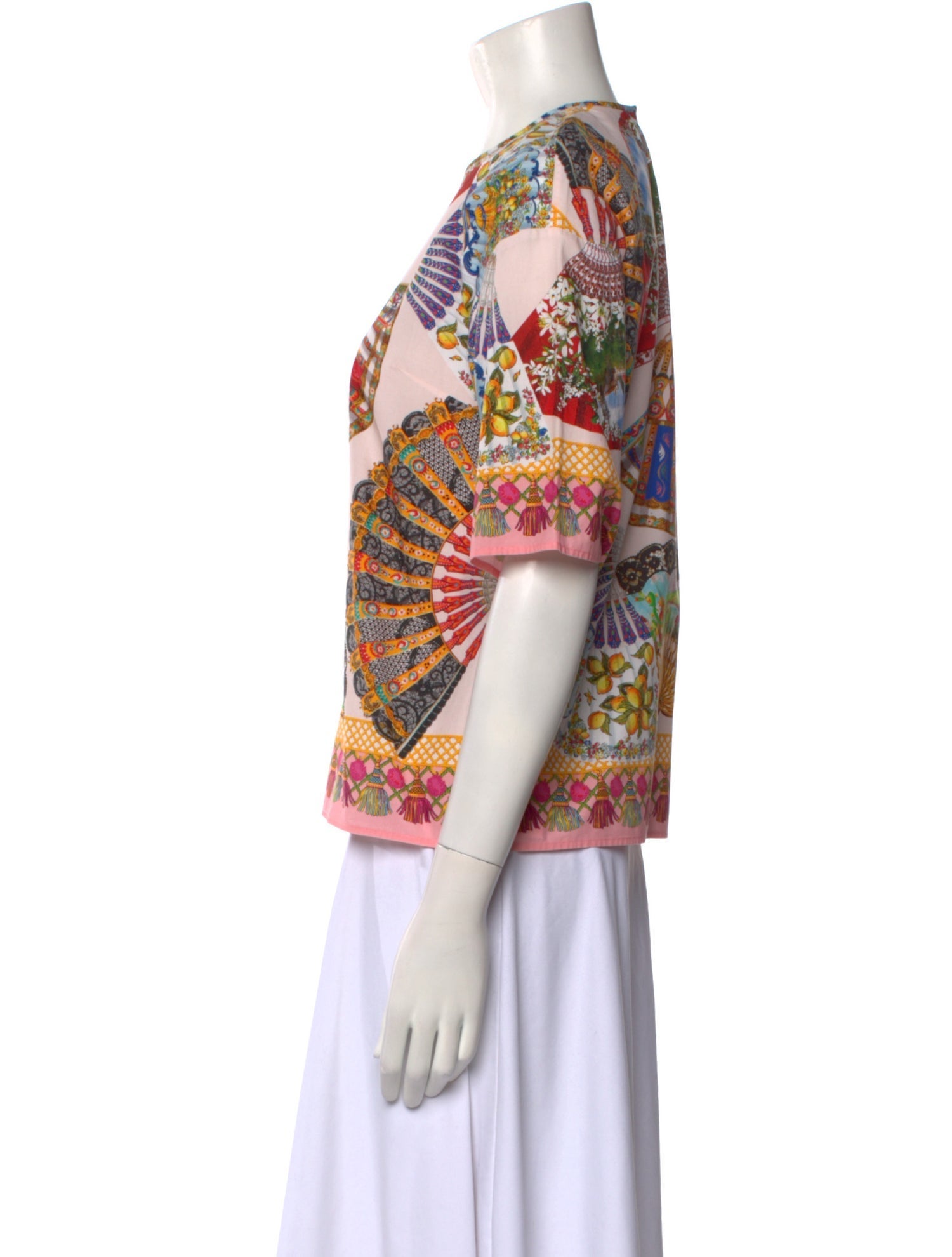 Dolce & Gabbana Paisley Print Crew Neck T-Shirt