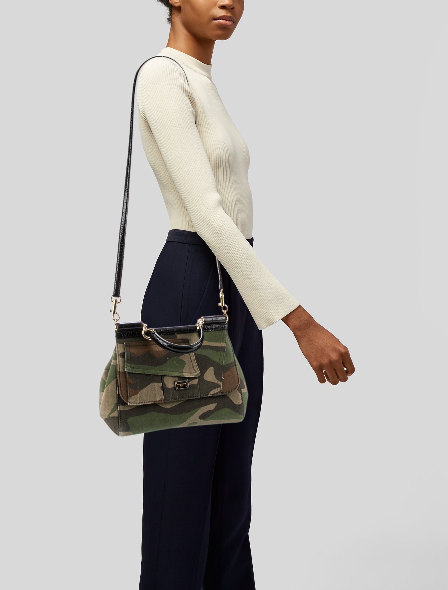 Dolce & Gabbana Canvas Top Handle Bag