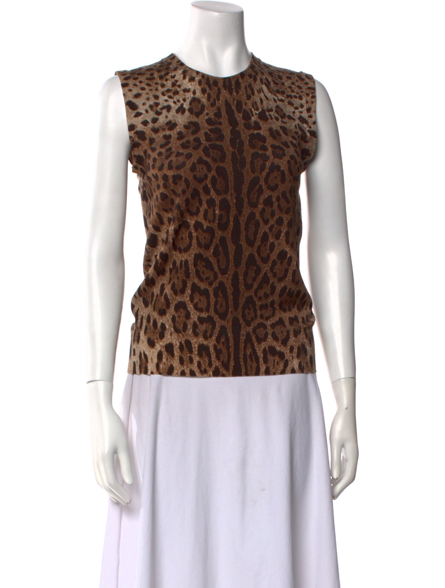 Dolce & Gabbana Virgin Wool Animal Print Top