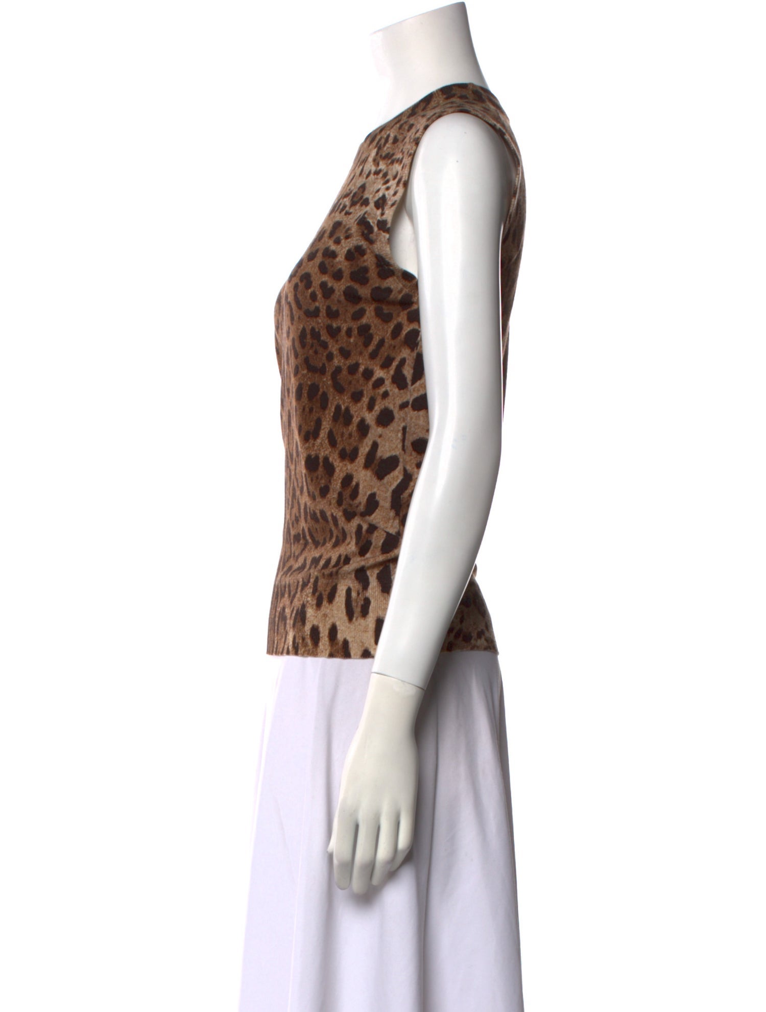 Dolce & Gabbana Virgin Wool Animal Print Top