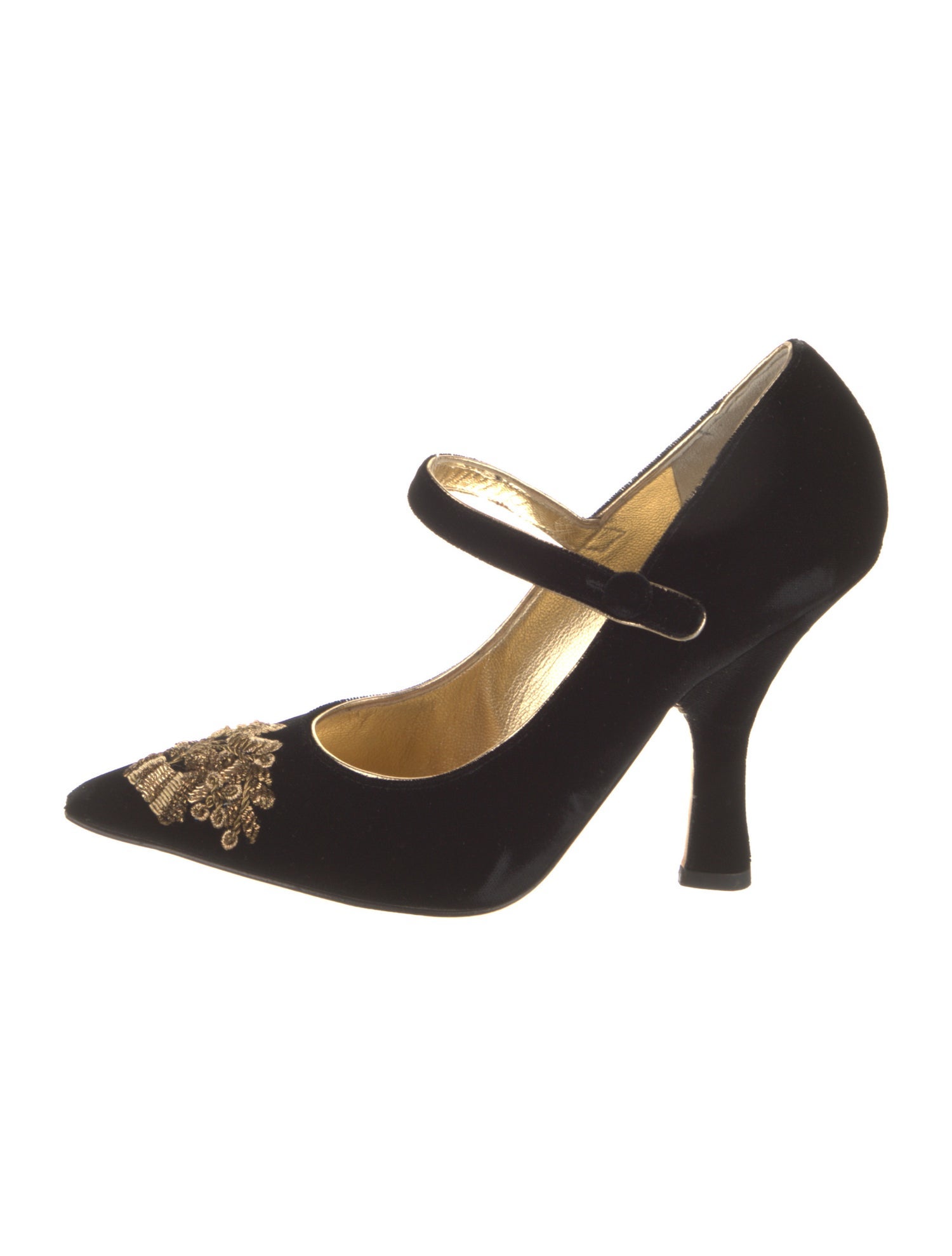 Dolce & Gabbana Velvet Floral Print Pumps