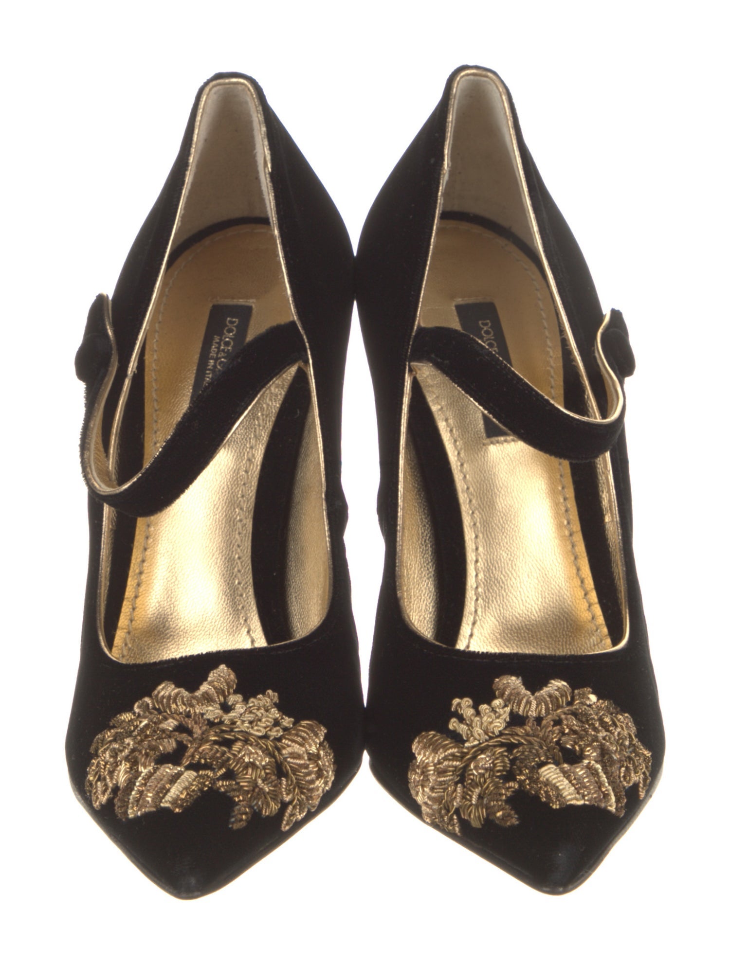 Dolce & Gabbana Velvet Floral Print Pumps