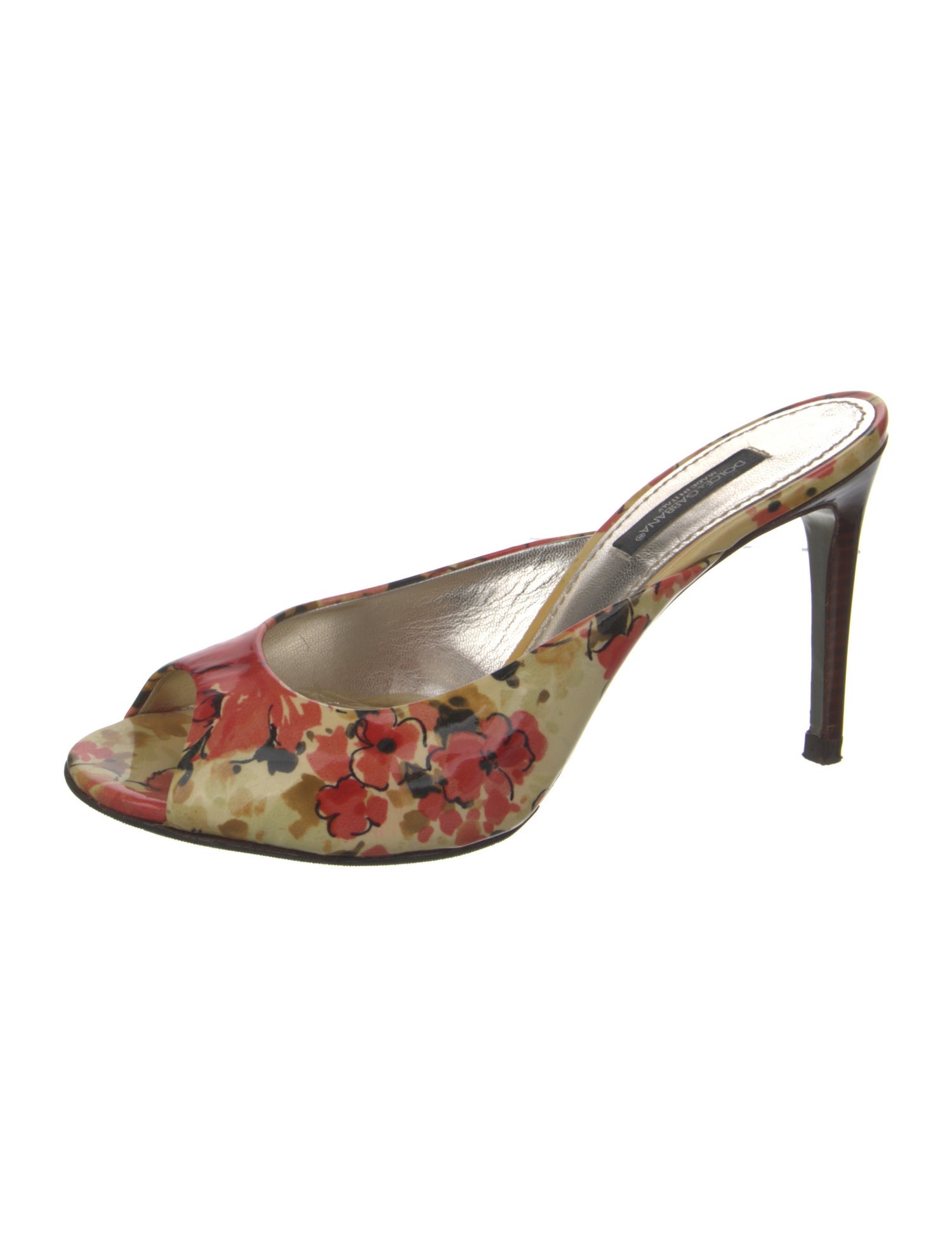 Dolce & Gabbana Patent Leather Printed Slides