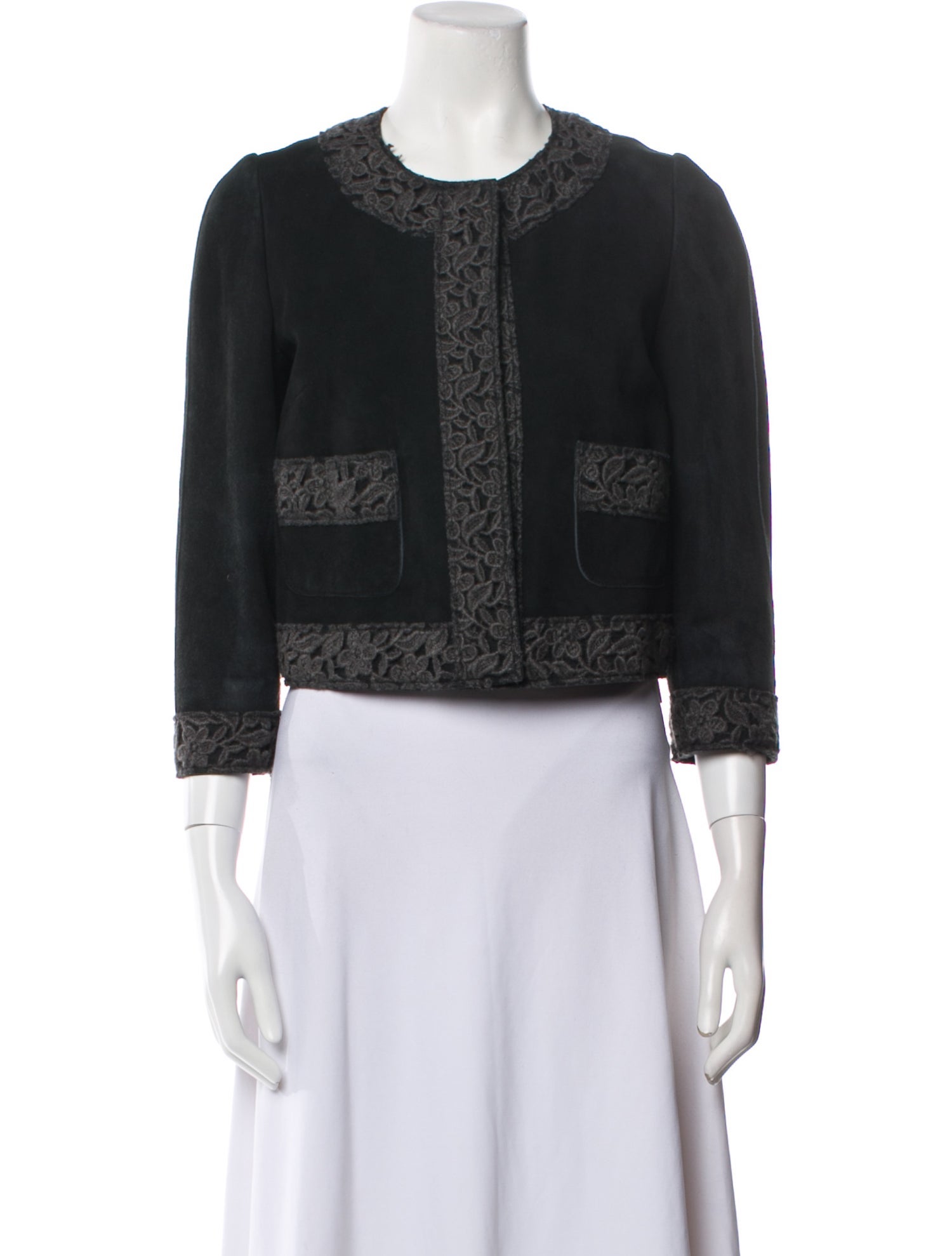 Dolce & Gabbana Suede Tweed Pattern Jacket