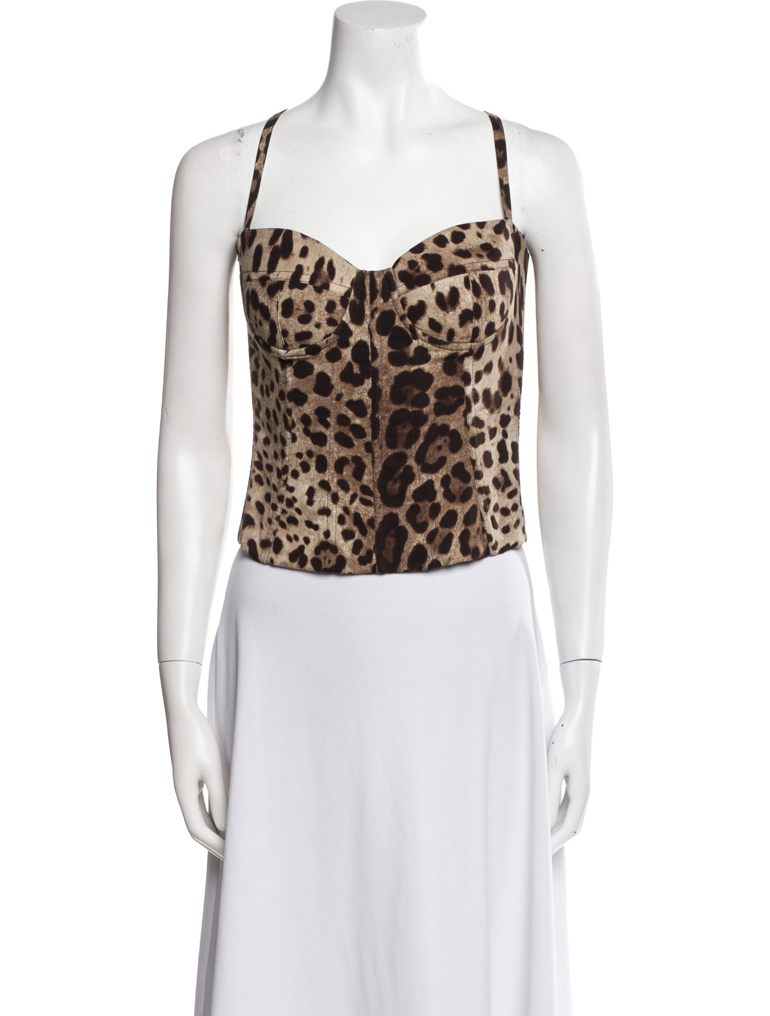 Dolce & Gabbana Silk Animal Print Crop Top