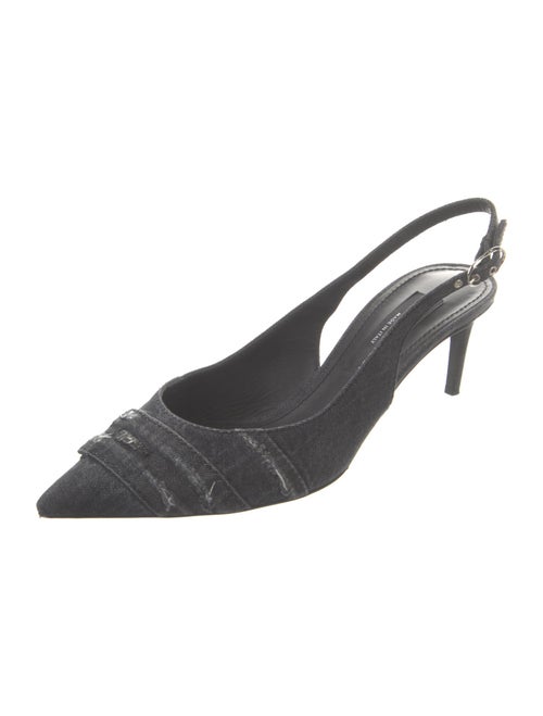 Dolce & Gabbana Denim Distressed Accents Slingback Pumps