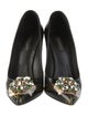 Dolce & Gabbana Floral Print Crystal Embellishments Pumps
