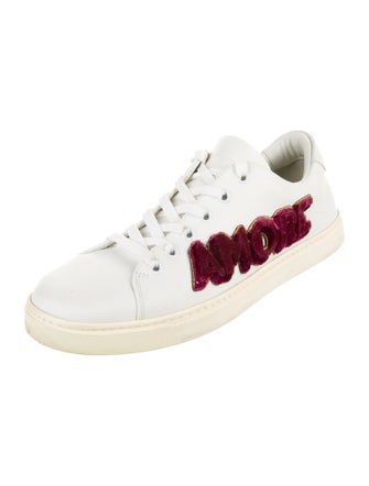 Dolce & Gabbana Leather Glitter Accents Sneakers