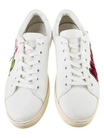 Dolce & Gabbana Leather Glitter Accents Sneakers
