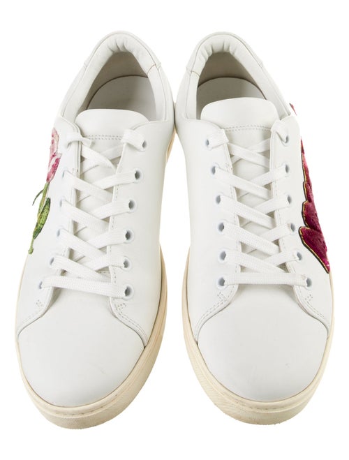 Dolce & Gabbana Leather Glitter Accents Sneakers