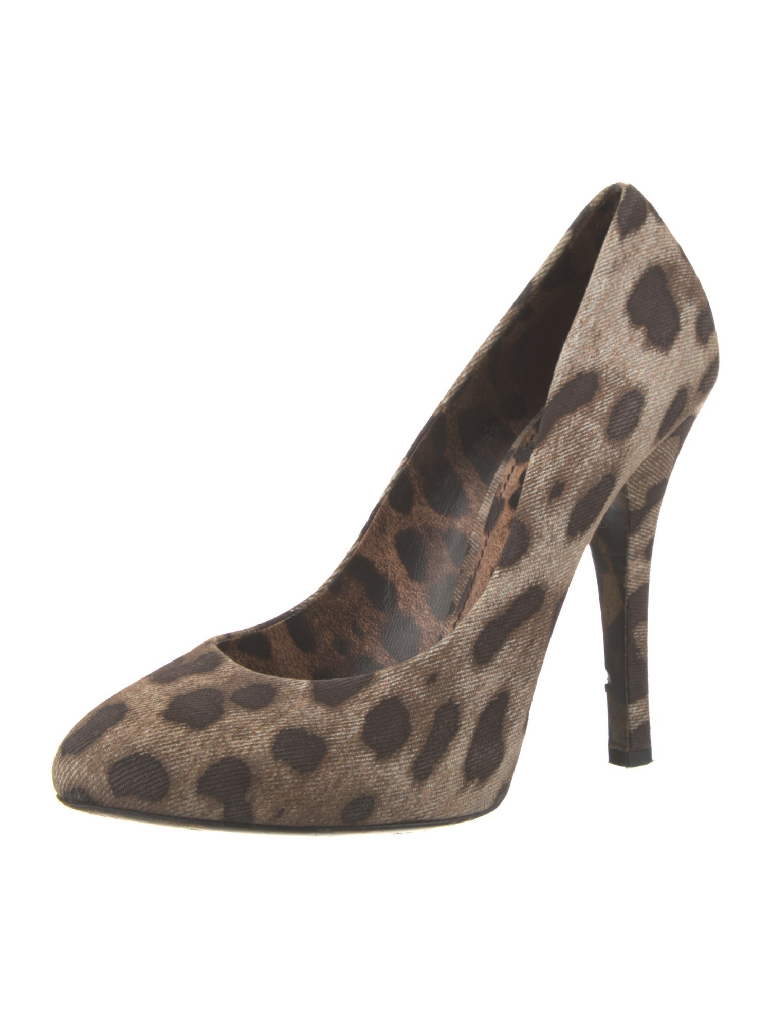 Dolce & Gabbana Canvas Animal Print Pumps