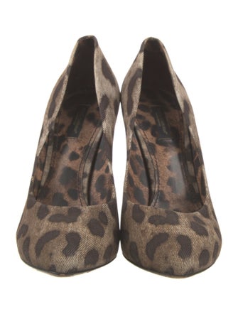 Dolce & Gabbana Canvas Animal Print Pumps