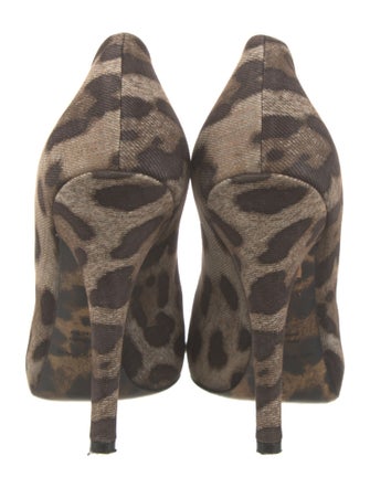Dolce & Gabbana Canvas Animal Print Pumps