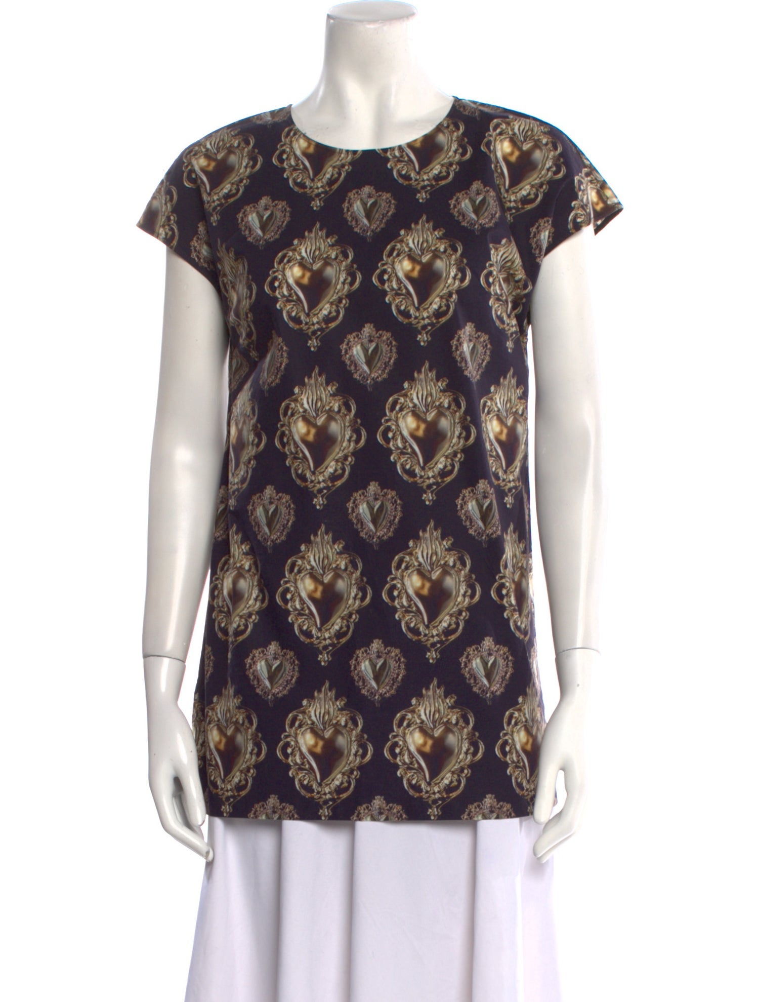 Dolce & Gabbana Printed Crew Neck Blouse