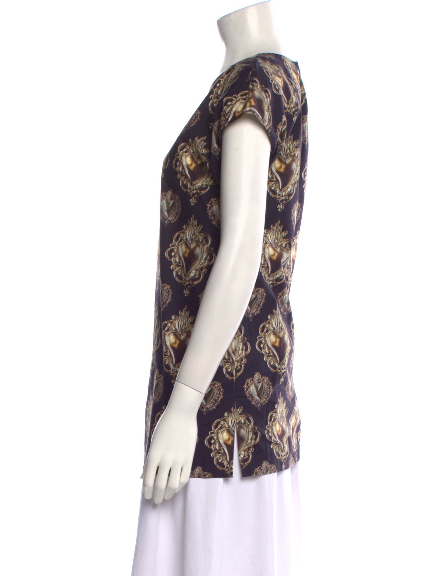 Dolce & Gabbana Printed Crew Neck Blouse