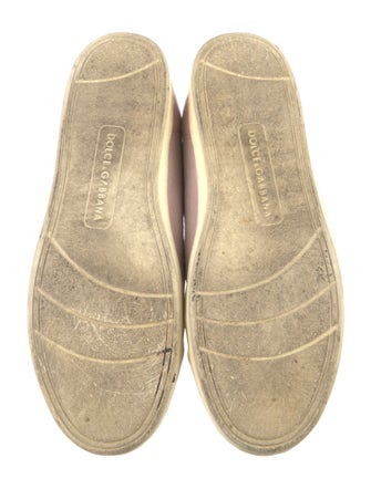 Dolce & Gabbana Suede Leather Trim Embellishment Sneakers