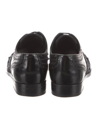 Dolce & Gabbana Leather Crystal Embellishments Oxfords