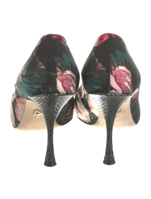 Dolce & Gabbana Floral Print Crystal Embellishments Pumps