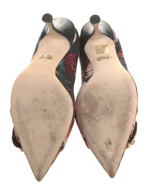 Dolce & Gabbana Floral Print Crystal Embellishments Pumps