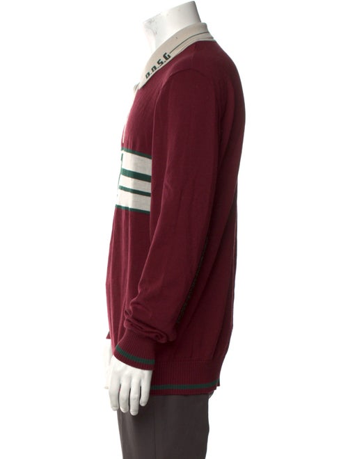 Dolce & Gabbana Virgin Wool Graphic Print Polo Sweater