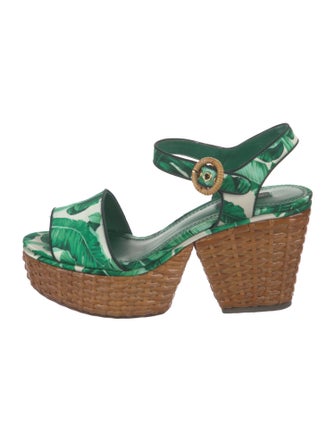 Dolce & Gabbana Flora Print Satin Sandals