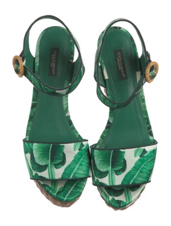 Dolce & Gabbana Flora Print Satin Sandals