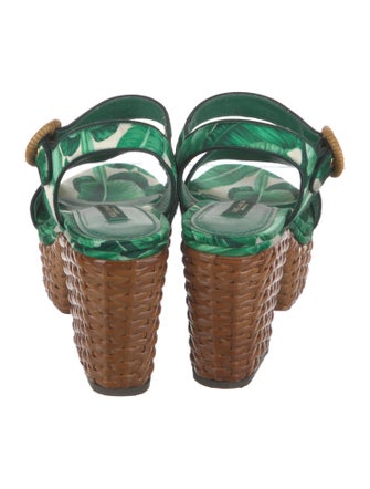 Dolce & Gabbana Flora Print Satin Sandals