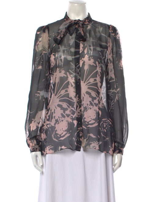 Dolce & Gabbana Silk Floral Print Button-Up Top