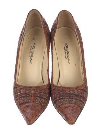 Dolce & Gabbana Tweed Tweed Pattern Pumps