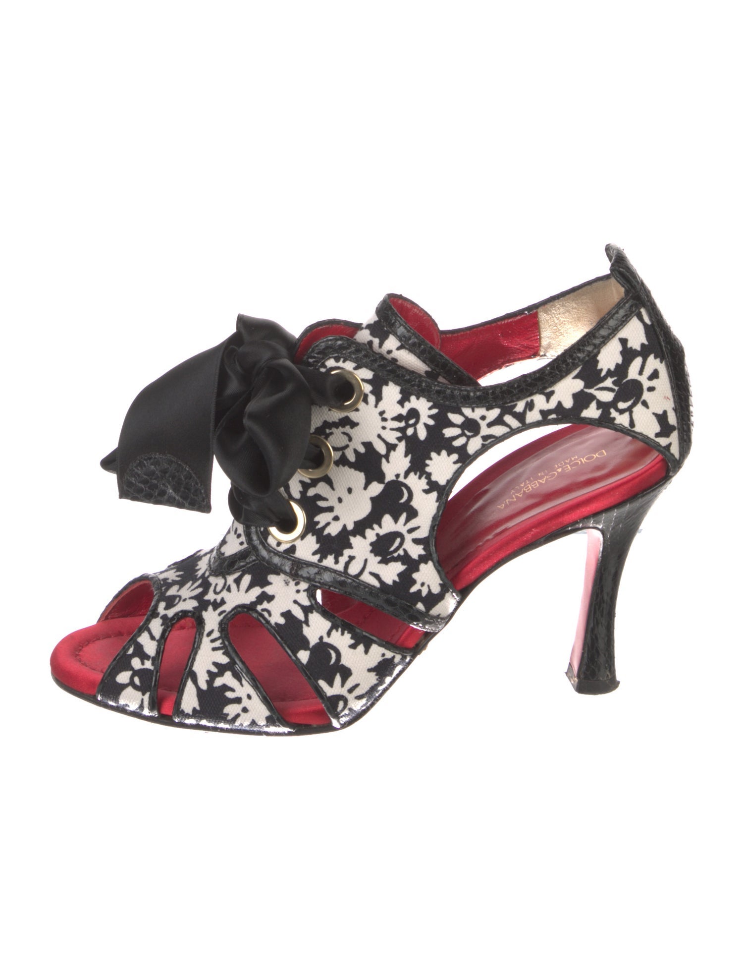 Dolce & Gabbana Canvas Floral Print D'Orsay Pumps