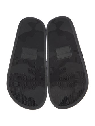 Dolce & Gabbana Velvet Embroidered Accent Slides