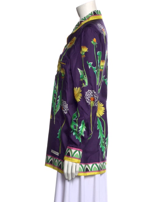 Dolce & Gabbana Silk Printed Button-Up Top
