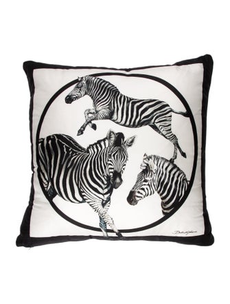 Dolce & Gabbana Zebras Silk Twill Throw Pillow