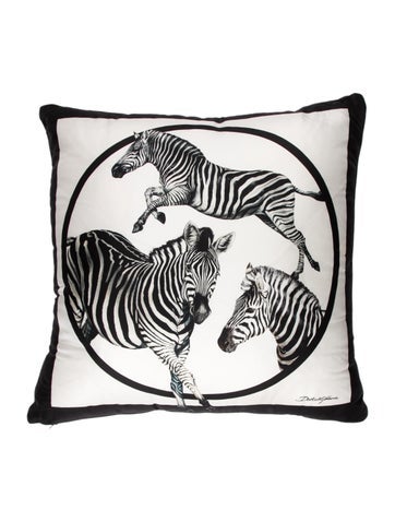 Dolce & Gabbana Bedding Zebras Silk Twill Throw Pillow