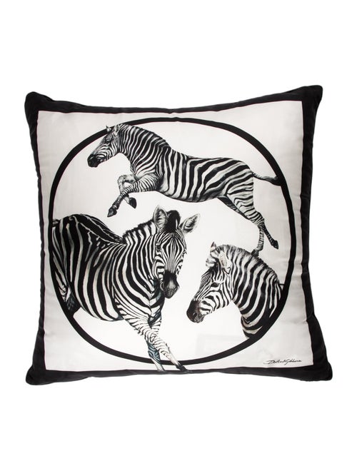 Dolce & Gabbana Zebras Silk Twill Throw Pillow