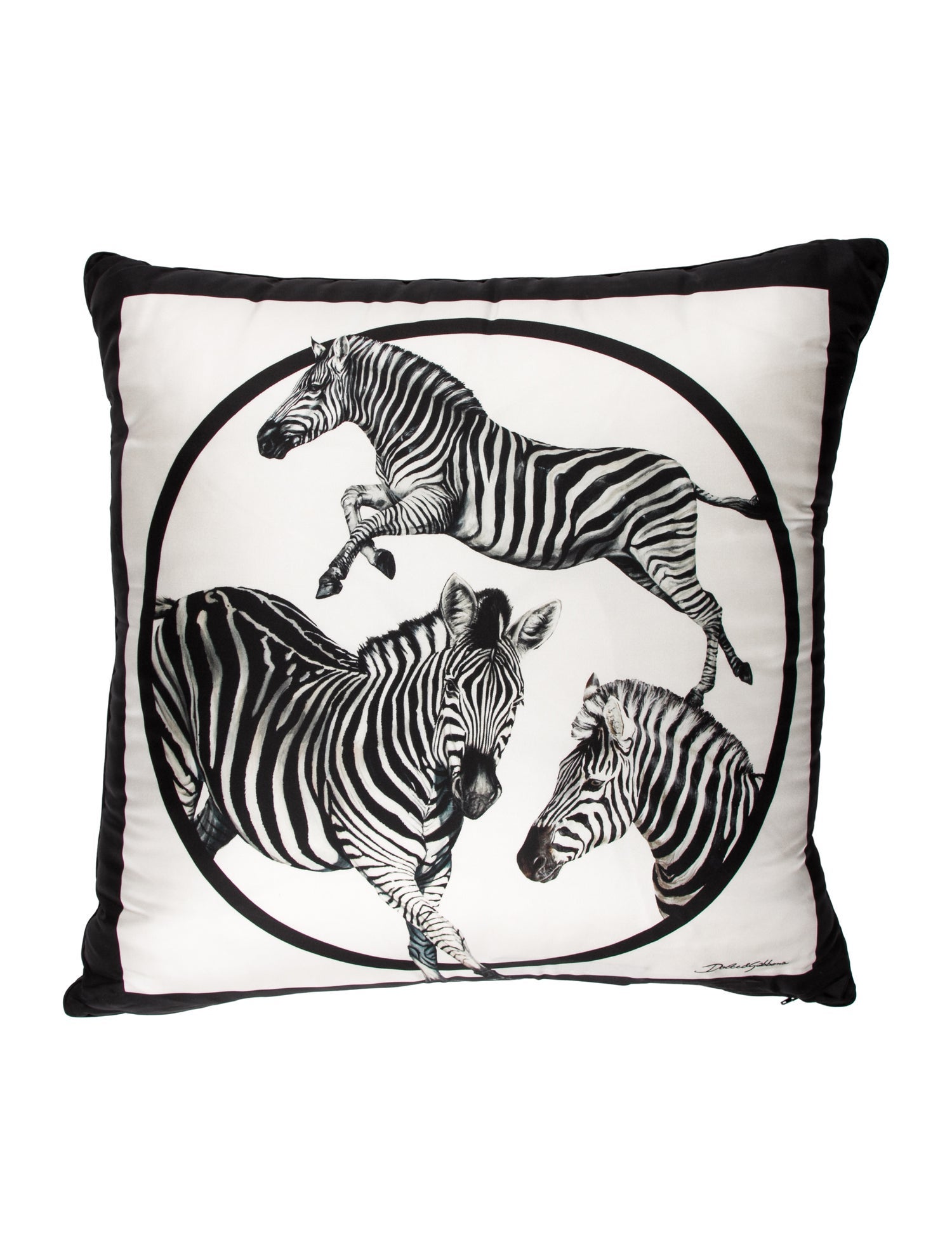 Dolce & Gabbana Zebras Silk Twill Throw Pillow