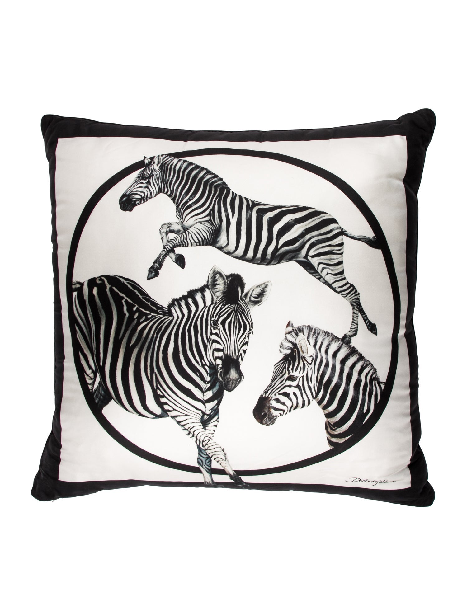 Dolce & Gabbana Zebras Silk Twill Throw Pillow