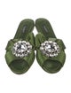 Dolce & Gabbana Satin Crystal Embellishments Slides