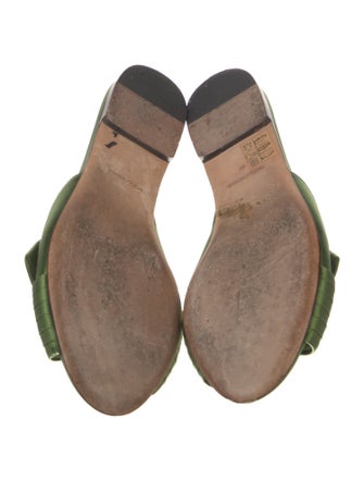 Dolce & Gabbana Satin Crystal Embellishments Slides