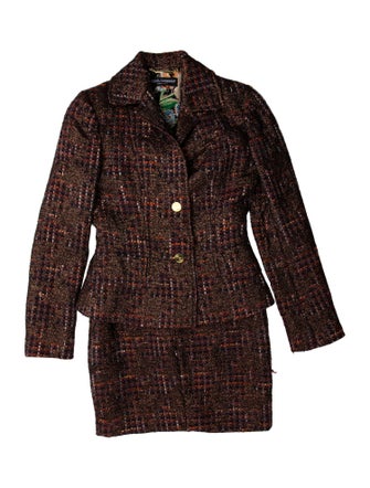 Dolce & Gabbana Virgin Wool Tweed Pattern Dress Set