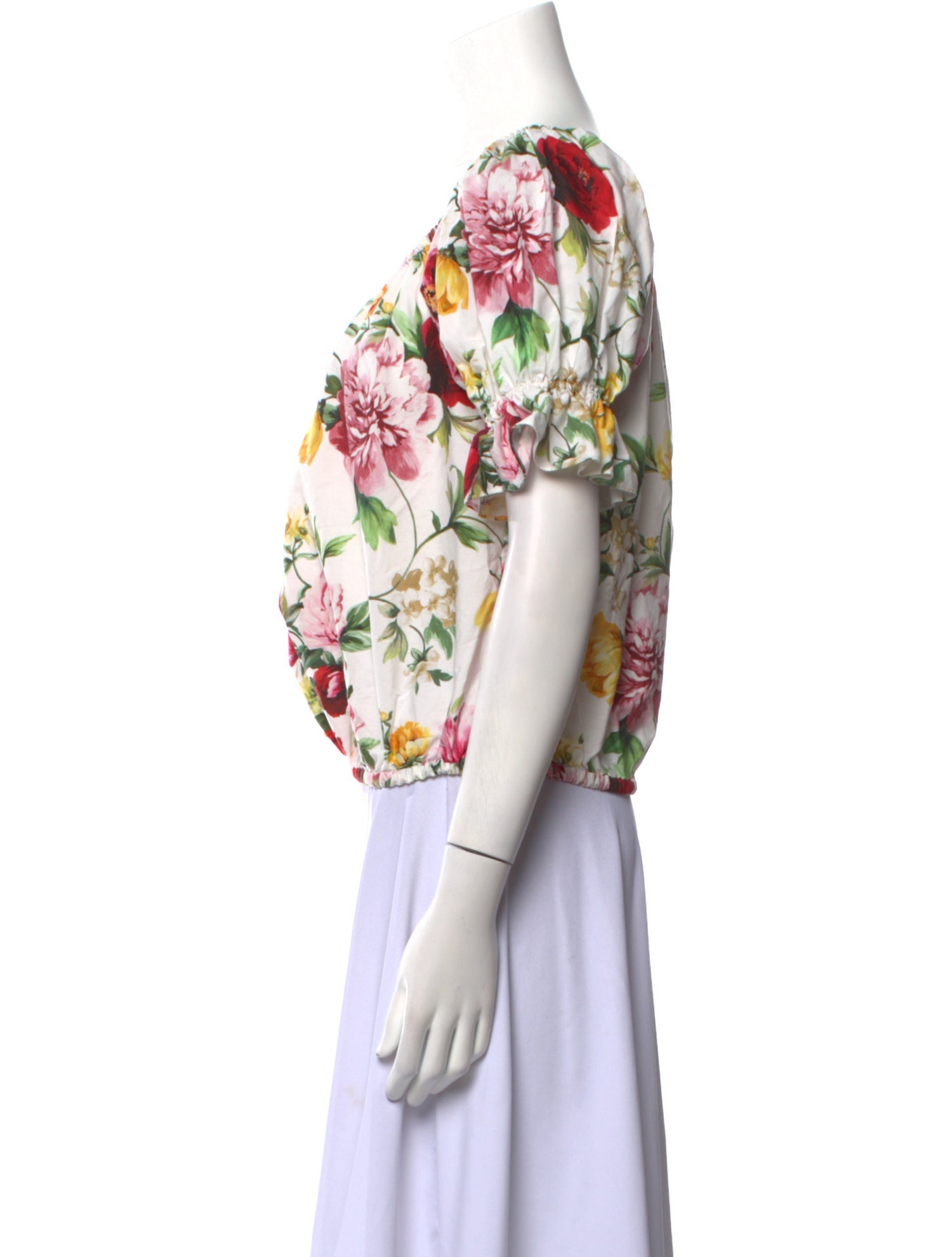 Dolce & Gabbana Floral Print Square Neckline Blouse