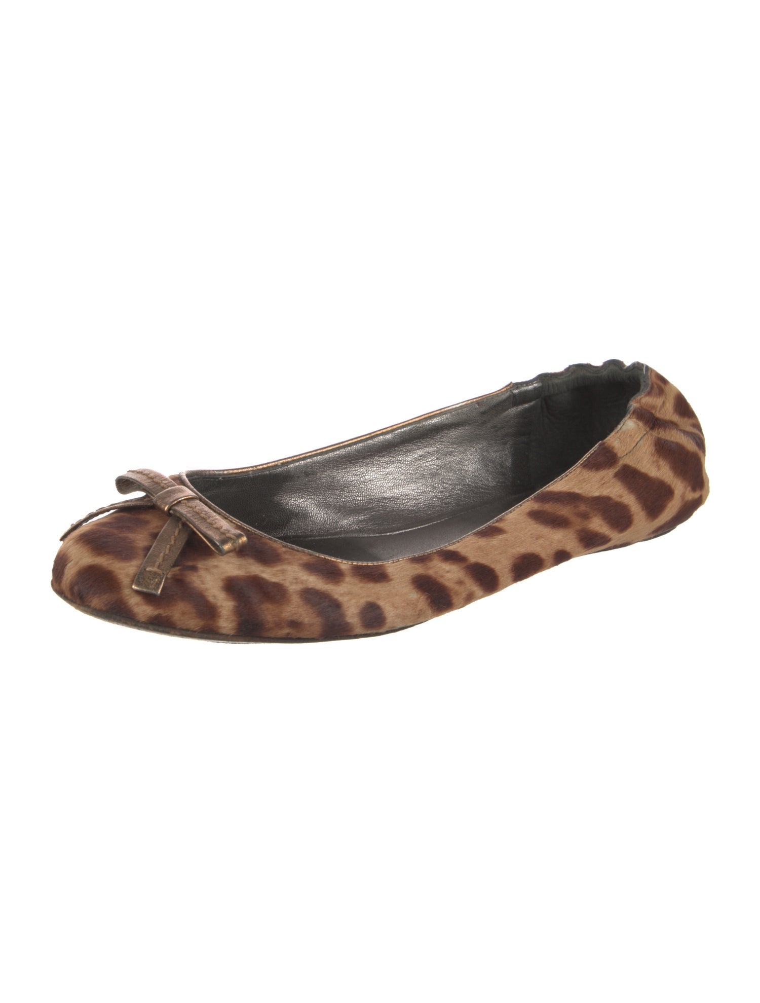 Dolce & Gabbana Ponyhair Animal Print Ballet Flats