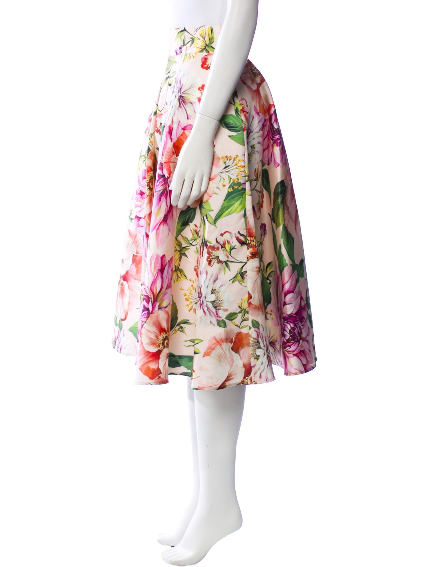 Dolce & Gabbana Silk Midi Length Skirt